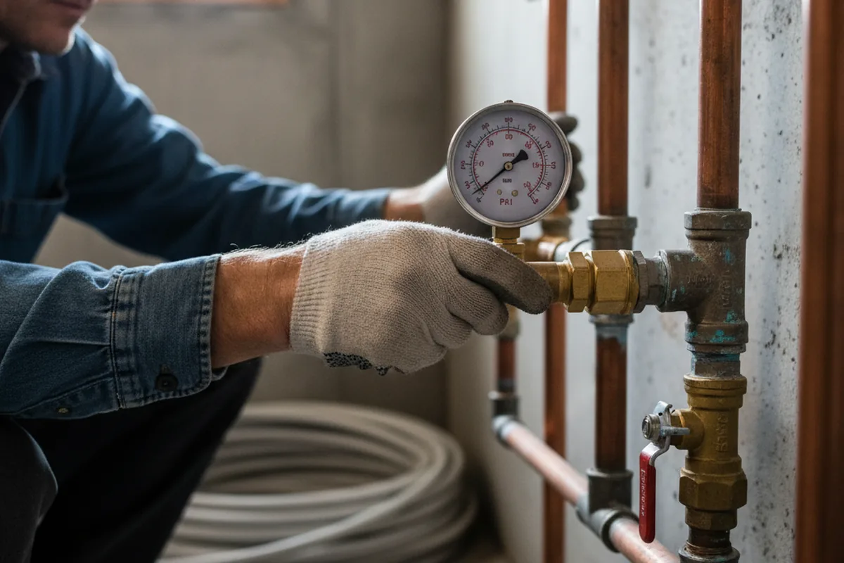Pressure testing a repaired line during Water Line Repair in Opelousas